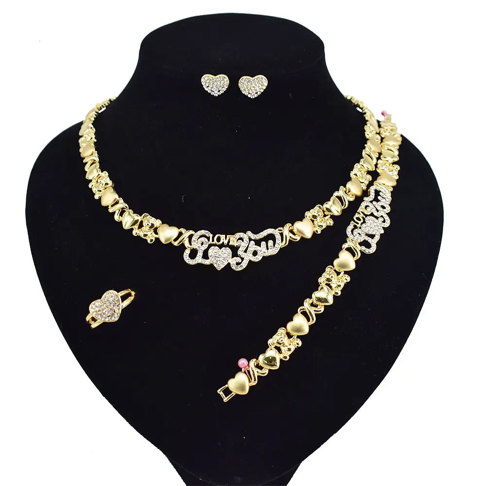 SSeeSY, модные ювелирные изделия на заказ, позолоченные циркониевые ожерелья и серьги с медведем в виде сердца, Подарочные для женщин на День Святого Валентина