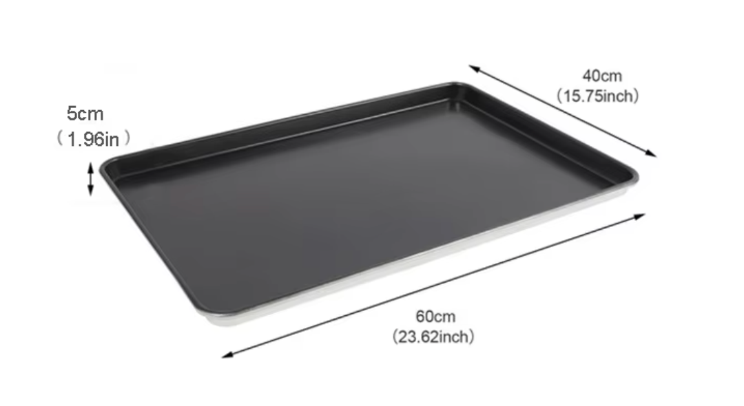one side Aluminum non-stick coating 60*40*5cm thick 1.0mm 1.65kg