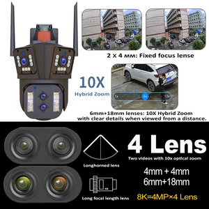 8K 16MP Vier Kameraobjektive 10X Zoom Sicherheitskamera 360 Grad IP66 wasserdichte IP-Netzwerk WLAN 3-Bildschirm PTZ Kamera - Product Image 3