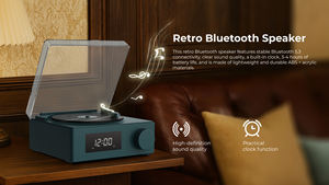 نظام صوتي لاسلكي بتصميم عتيق مع وقت تشغيل 10 ساعات، يدعم بلوتوث 5.3، راديو <span class=keywords><strong>FM</strong></span>، مدخل AUX، 3 واط، متوافق مع الكاريوكي، للكمبيوتر والهاتف المحمول - Product Image 5