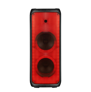 Dual 10 pulgadas Flaming Light Portable RGB LED Lighting Woofer USB AUX FM Función Home Karaoke Fiestas DC Fuente de alimentación - Product Image 1