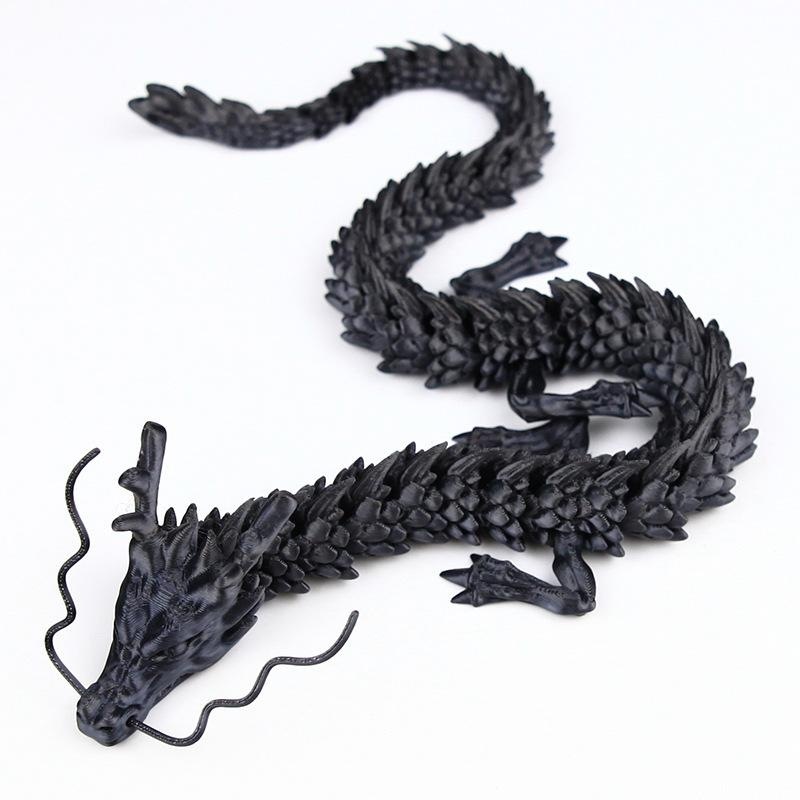 Dragon chinois noir en soie 45cm