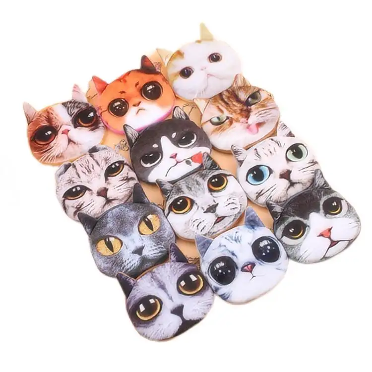 Ingrosso nuovi prodotti vari colori design gatto novità borse di tela Mini portamonete portachiavi portafoglio per bambini
