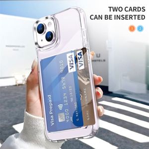 全新设计透明TPU电脑组合信用卡插槽手机外壳，适用于iPhone 14 Plus 11 12 13 14 Pro Max卡夹盖 - Product Image 4