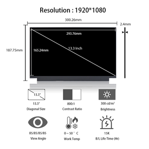 BOE orijinal endüstriyel sınıf 13.3 inç ince IPS TFT LCD ekran ekran FullHD yüksek çözünürlük 30pins EDP LCD Panel - Product Image 2