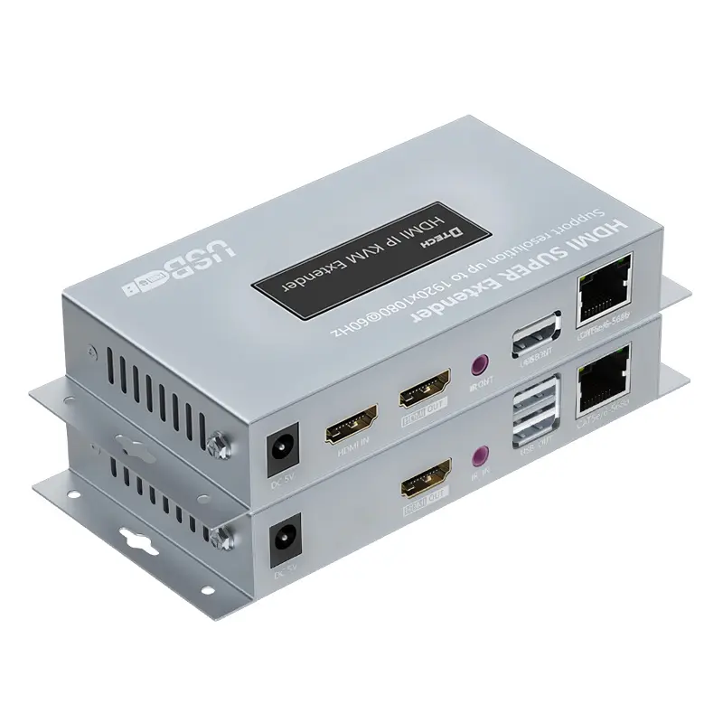 Dtech Hd Lange Afstand Transmissie 120 Meter Cat5 Cat6 Lan Rj45 USB2.0 Kvm Extender Hdmi