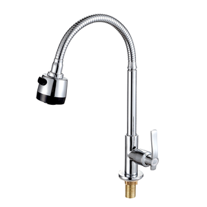 Modern Single Cold Water Kitchen Faucet Universal Dual Function Zinc Alloy Water Outlet Tank <strong>Mixer</strong> Factory Wholesale <strong>Cheap</strong> Pull - Product Image 1