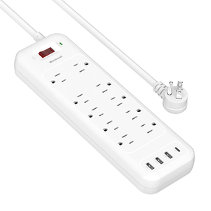 3 USBタイプC出力ソケット付き米国電源タップ10 ACコンセント電気延長ボード