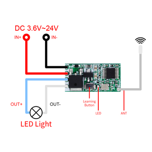 433MHz DC 3,6 V 18V Mini-Relais Kleiner Motor vorwärts und rückwärts Drahtloser Hochfrequenz-Fernbedienung schalter LED-Lichts teuerung