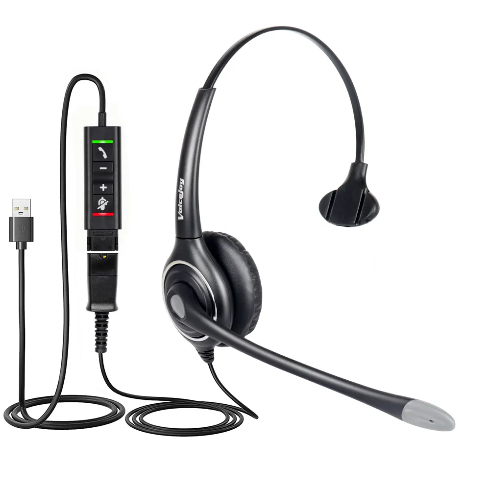 HD253 Voice Joy USB-Stecker Kabel gebundener Kopfhörer Call Center Noise Cancel ling Headset mit Mikrofon unterstützung Microsoft Teams antwortet