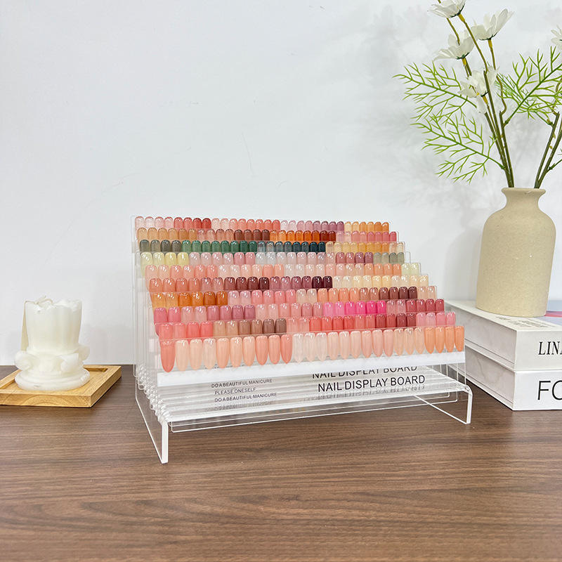 Base transparente + carte de 10 couleurs + autocollants numériques (avec embouts pour ongles)