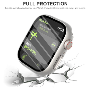 Hard PC Protective Case with Tempered Glass Screen Protector for <strong>Apple</strong> Watch Series 1 2 3 <strong>4</strong> 5 6 7 <strong>8</strong> 9 SE 40 41 44 45 mm Iwatch - Product Image 4