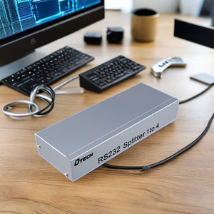 DTECHシルバーカラー1入力4出力ビデオDB9ピンRS2344ポートスプリッター - Product Image 3