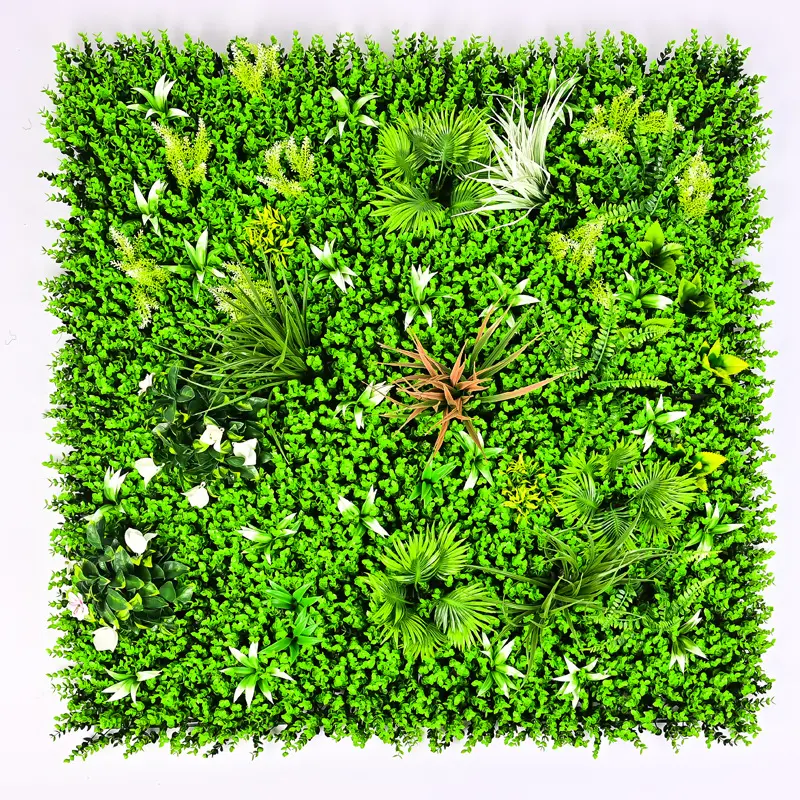 EG-G271 Artificial vegetação parede fantasia pátio grama artificial parede Assorted folhagem paisagem painel