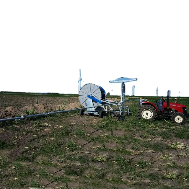 La agricultura móvil 75 300 carrete de manguera de agua irrigador de agua de Boom sistema de riego con aspersores