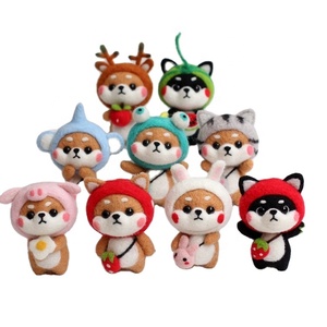 ウールフェルト用品<span class=keywords><strong>DIY</strong></span>アートクラフト漫画猫ぬいぐるみ猫ぬいぐるみぬいぐるみ<span class=keywords><strong>DIY</strong></span>針フェルトキット