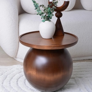 Thanh Lịch Hiện Đại Bóng Thiết Kế Bên Bảng Chất Lượng Cao Vòng Bàn Cà Phê Bằng Gỗ Cho Phòng Khách Mới Đến Nhà Đồ Nội Thất - Product Image 2