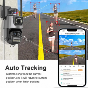 9mp 4K IP PTZ güvenlik kamerası WiFi güvenlik üç Lens çift ekran 8X ICsee açık NVR Bluetooth Video gözetim kablosuz - Product Image 4