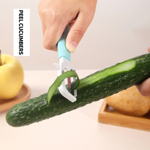 P-tipi özelleştirilebilir paslanmaz çelik Ultra ince düz kenar soyucu | Meyve, patates, elma, salatalık soyma için keskin - Product Image 4