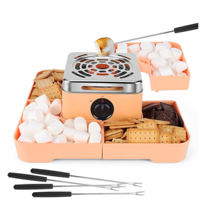 Smores Maker卓上屋内キット屋内マシュマロロースターフレームレス電気SmoresMaker Smores Maker with 4 Detachable Tray