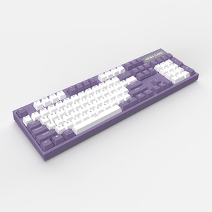 全尺寸机械键盘紫色键帽法国布局可定制电脑金属标志 - Product Image 3