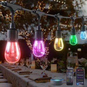 Akıllı noel dize ışıkları, APP kontrolü veranda ışıkları LED RGBCW renk değiştirme ışıkları kısılabilir su geçirmez kırılmaz - Product Image 1