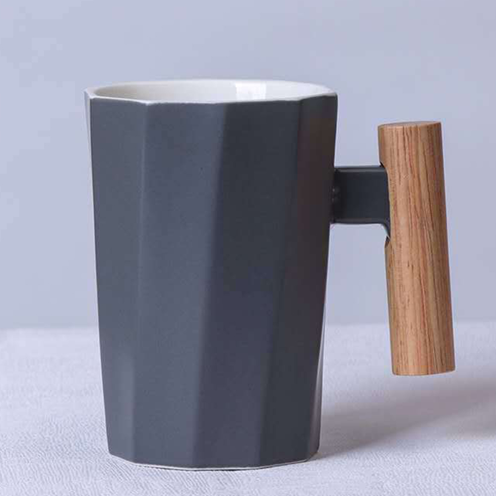 Gray octagonal cup