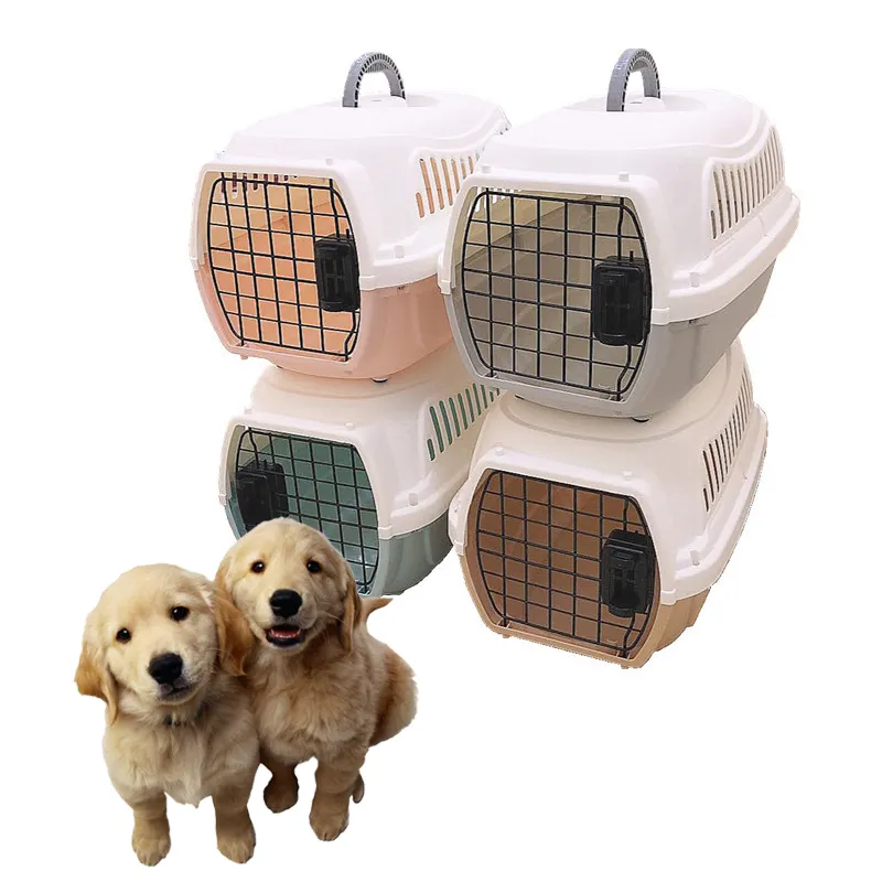 Большая металлическая клетка с колесами для собак, товары для домашних животных, авиационная клетка для кошек и собак, портативная складная автомобильная коробка, клетка для кошек и собак