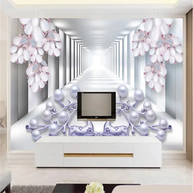 ورق حائط لحجرة النوم 8d تأثير 3D خلفيات/الجدار طلاء جميلة الصين الجداريات
