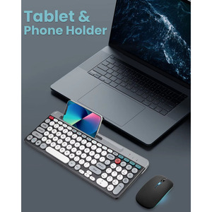 2,4G USB inalámbrico para teclado multidispositivo Bluetooth ratón RGB retroiluminado 104 teclas recargable Oficina Gaming ordenador Metal - Product Image 6