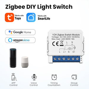 Tuya 16A 1/2/3/4CH Control de doble vía Zigbee3.0 Temporizador de relé inteligente Mini Módulo de interruptor de luz - Product Image 3