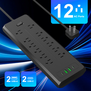 <strong>Power</strong> Strip Surge Protector Extension Cord with 1.8m/6ft US Extension <strong>Socket</strong> <strong>Multiple</strong> Way <strong>Socket</strong> <strong>USB</strong> Type-C with Switch <strong>Socket</strong> - Product Image 3