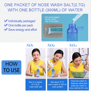 เครื่องฉีดล้างจมูกแบบพกพาได้ขวดล้างจมูกสำหรับผู้ใหญ่และเด็กอายุ300มล. สวิตช์วาล์วด้วยมือ - Product Image 5