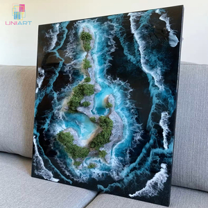 ユニアートの家の装飾モダンでシンプルな抽象的な手描きのグラデーションパターンアクリルボードの壁の芸術の3D凸樹脂絵画 - Product Image 4