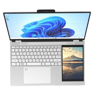 15,6 \ "+ 7 \" Pantalla dual Business Laptop Pantalla táctil 16GB RAM Intel N100 Quad Core Enchufes personalizados Teclado en inglés - Product Image 1