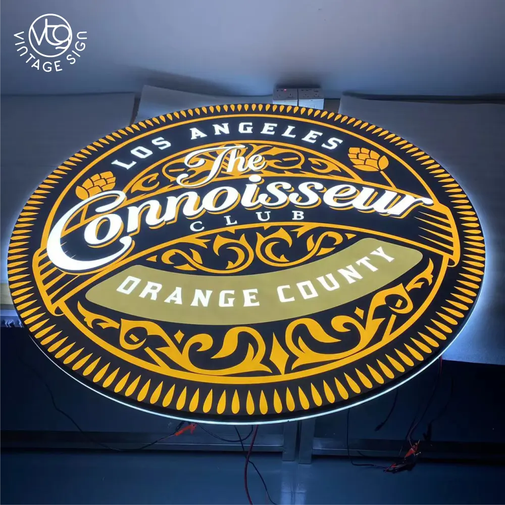 Hot Selling led acrylic light box 3D printing Indoor Business Shop Logo Display 3D Round Light Box Sign