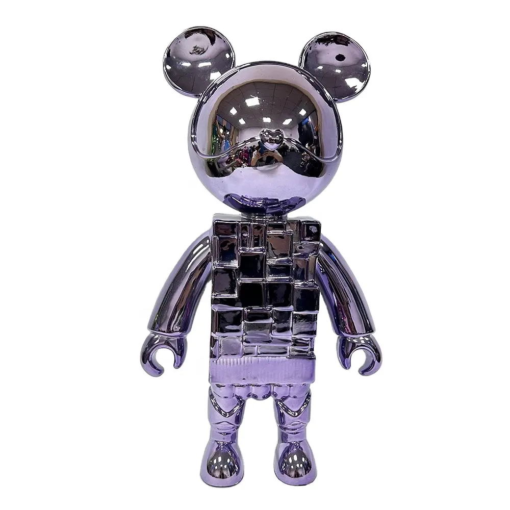 Terlaris patung serat kaca epoksi Bearbricks untuk dekorasi kustom maskot seni kerajinan Resin lucu