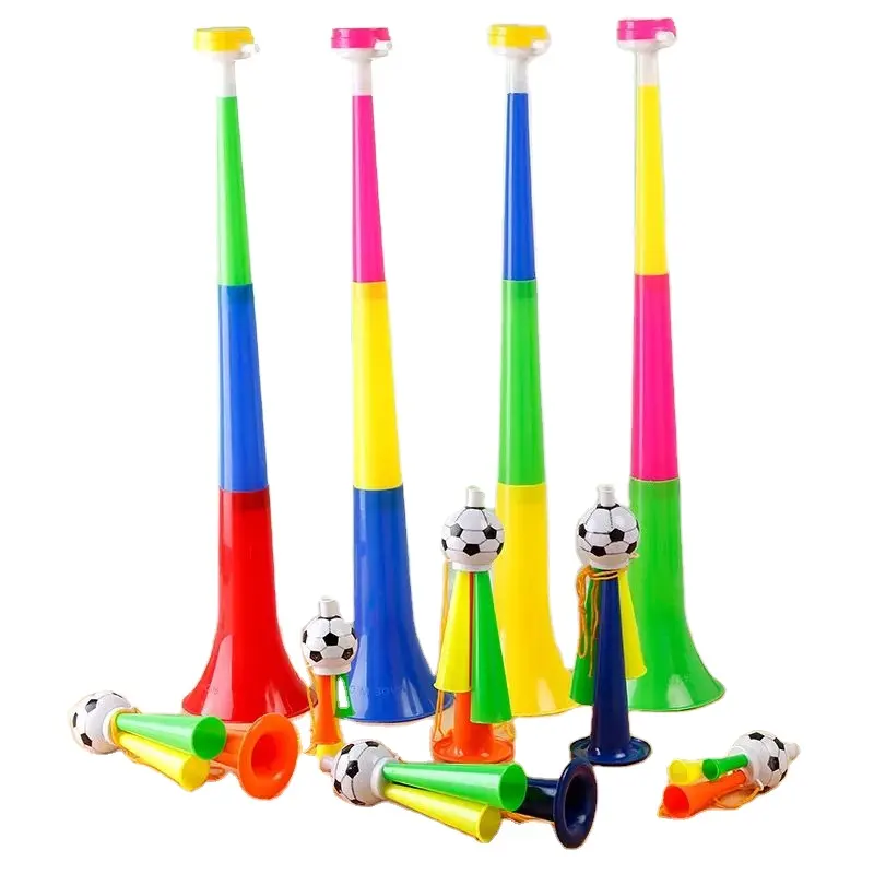 Vuvuzela-mini bocina de plástico con logo personalizado, claxon de plástico listo para enviar centralizado para juego de fútbol