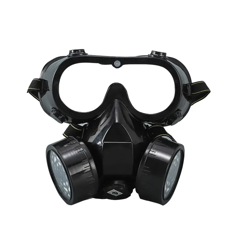 Gafas de seguridad con respirador químico, mascarilla de gas de doble filtro con gafas de seguridad