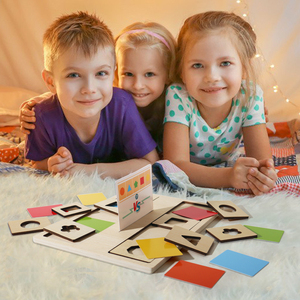 High Quality Geometry Shape Matching Toys <strong>Logical</strong> Thinking Puzzle Wooden Cognition Board