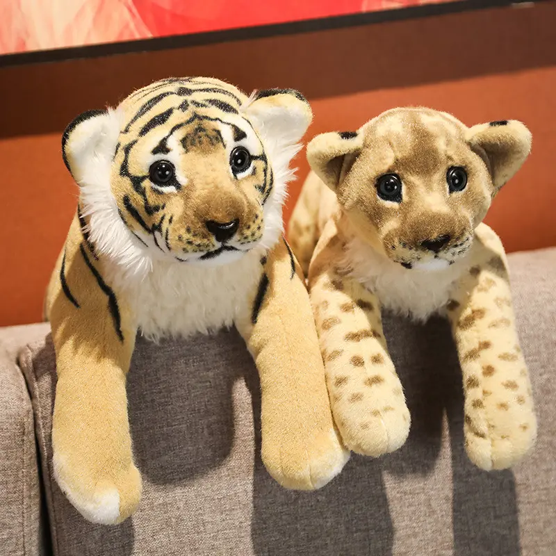 Custom soft plush animal tiger leopard doll stuffed animal that look real