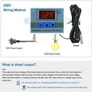 Termostato DC24V 110V-220V W3002 controlador de temperatura LED Digital 10A Sonda de interruptor de Control de termostato OEM máximo ODM - Product Image 2