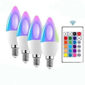 C37 uzaktan kumanda RGBW mum şeklinde ampul E14 tabanı Led akıllı ışık AC100-240V 3W karartma renk ışıkları parti barlar için uygun - Product Image 3