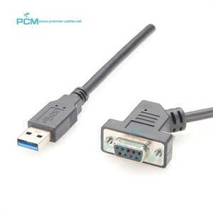 带FTDI芯片的45度角USB至DB9母RS232串行通信电缆，USB至RS232串行电缆 - Product Image 1