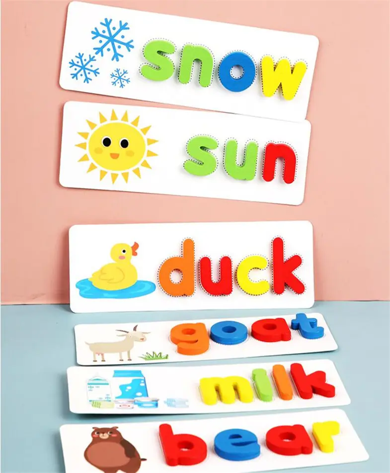 كلمة الخليط ألعاب 26 الإنجليزية الأبجدية التعلم المبكر الإدراك هجاء كلمة تمارين للأطفال ألعاب خشبية