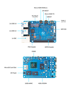 Banana Pi BPI-M6 sinaptica VideoSmart VS680 Cortex-A73 quad-core 4GB LPDDR4 16GB eMMC fino a 6 .75top dev Computer a scheda singola - Product Image 6