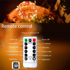 3AA batteria 10m 100Led fata filo di rame <span class=keywords><strong>Led</strong></span> stringa di luce con telecomando per la decorazione di natale