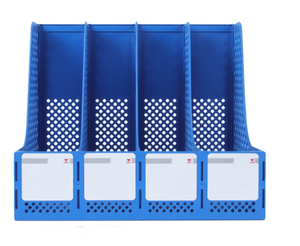 TANGO Office Desktop Multi-layer Storage <strong>File</strong> Rack Plastic Data Basket Four Link Blue <strong>File</strong> Rack - Product Image 1