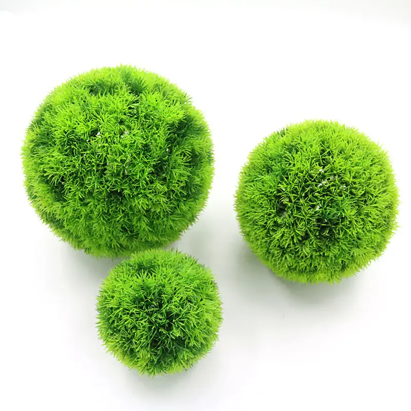 Venta al por mayor caliente naturaleza Planta artificial hierba bola Pino aguja bola para jardín decoración del hogar