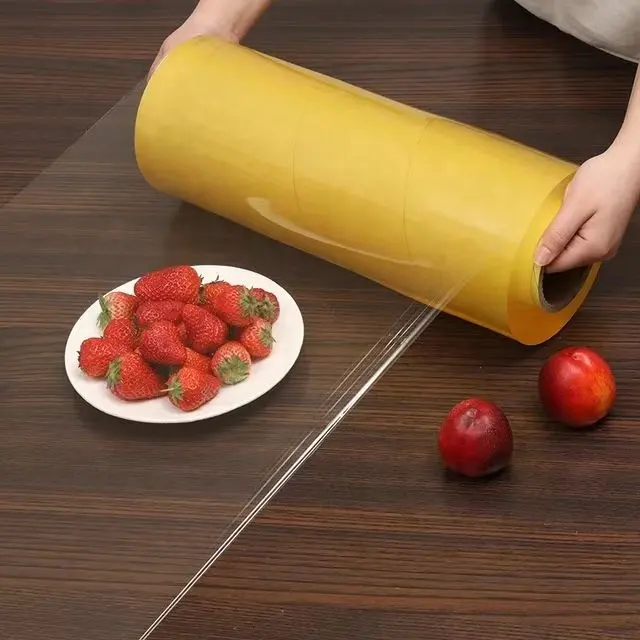 Rollo gigante de película adhesiva elástica de PVC para envolver alimentos de alta calidad para frutas y verduras